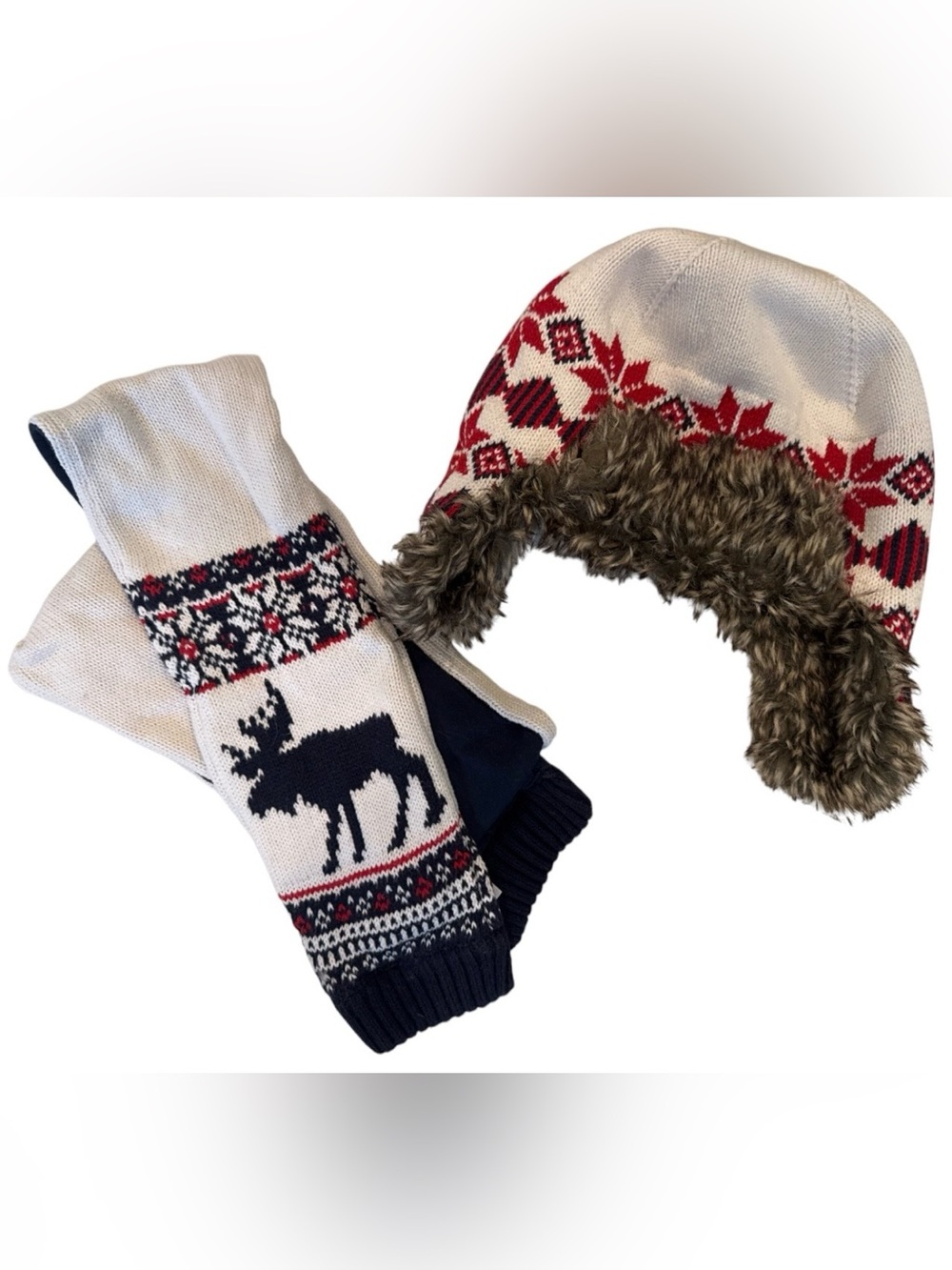 Janie & Jack fair isle scarf and hat🫎❄️